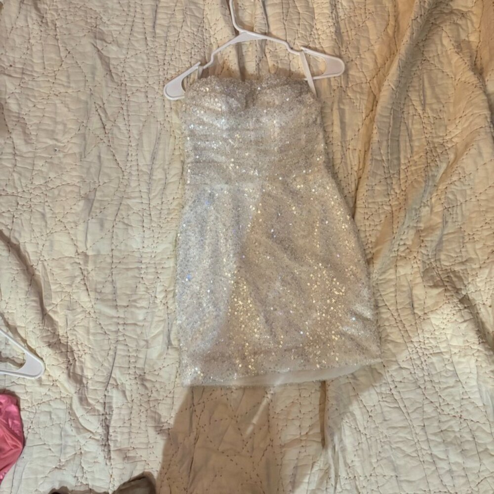 White sparkle Dress Small